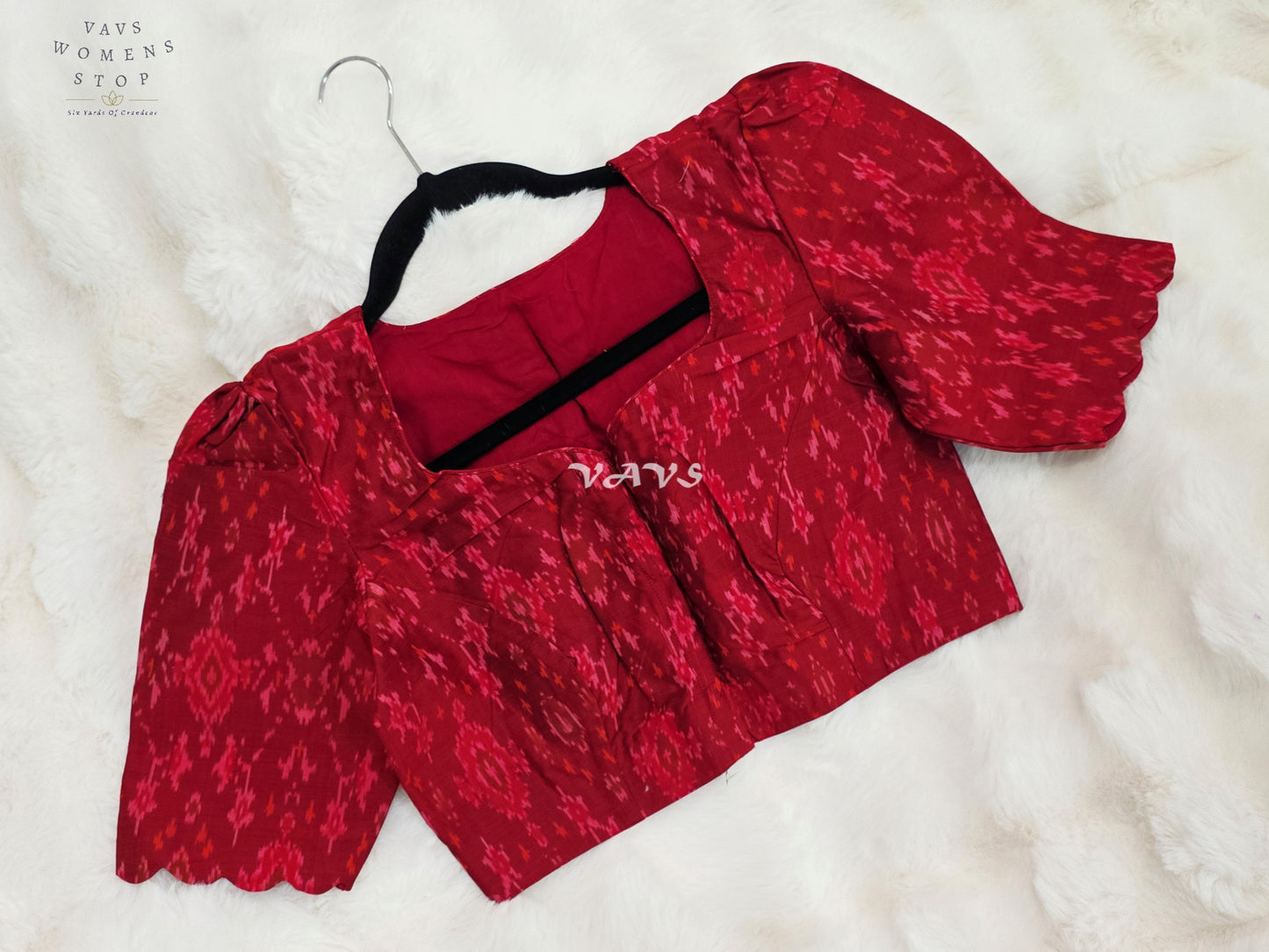 Royal Crimson Ruby & Deep Wine Pure Sico Pochampally Ikat Designer Blouse