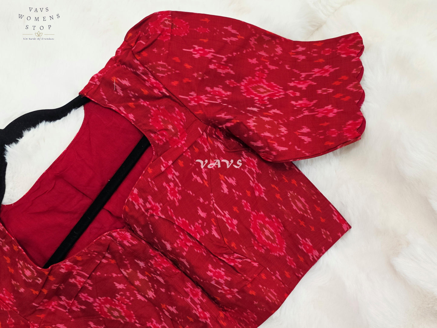 Royal Crimson Ruby & Deep Wine Pure Sico Pochampally Ikat Designer Blouse