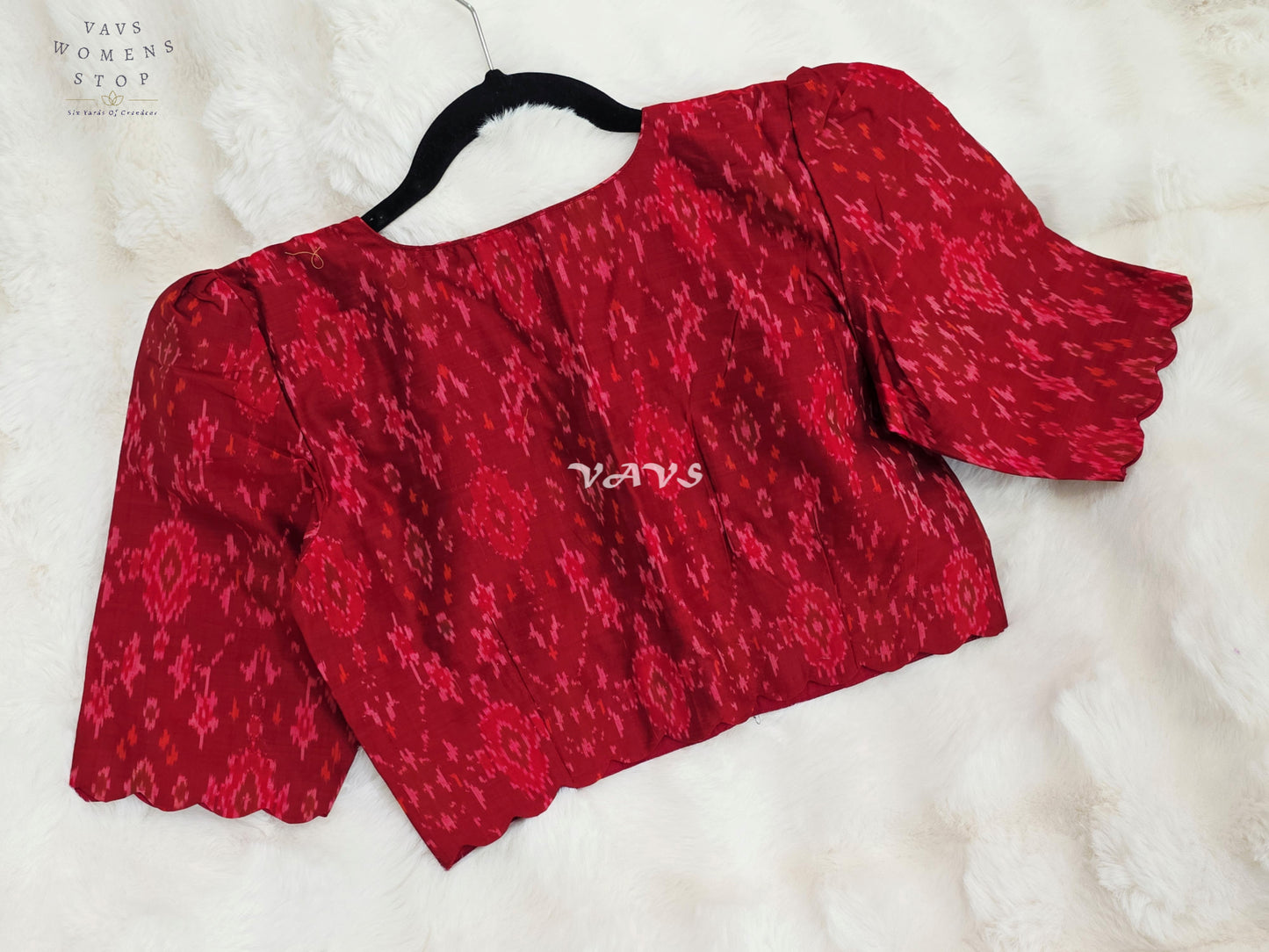 Royal Crimson Ruby & Deep Wine Pure Sico Pochampally Ikat Designer Blouse