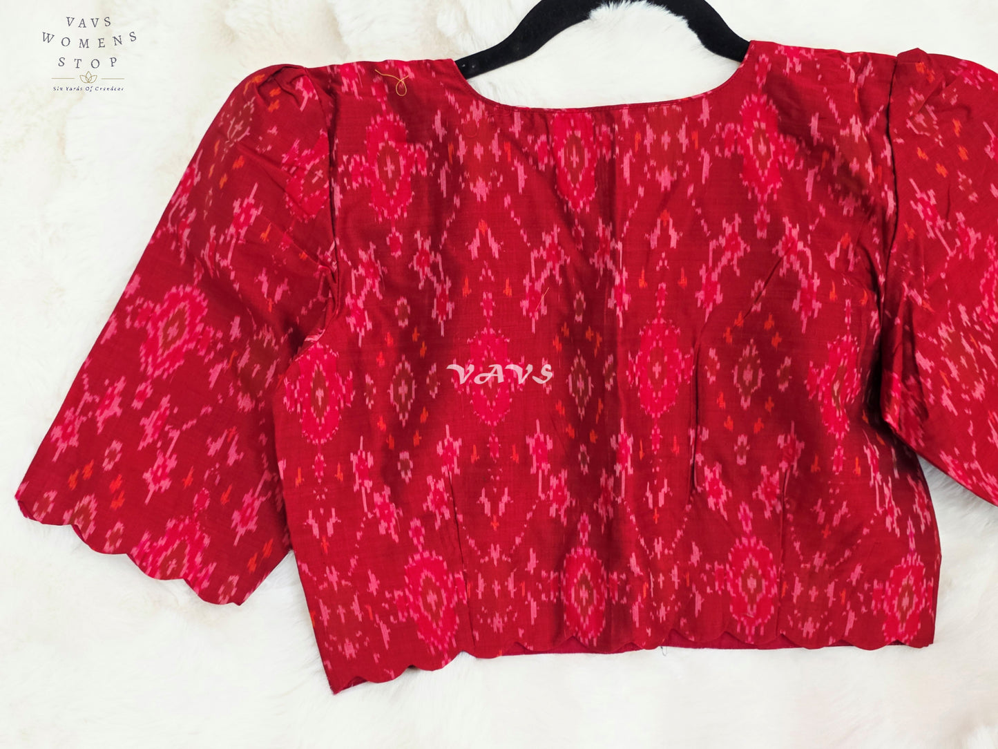 Royal Crimson Ruby & Deep Wine Pure Sico Pochampally Ikat Designer Blouse