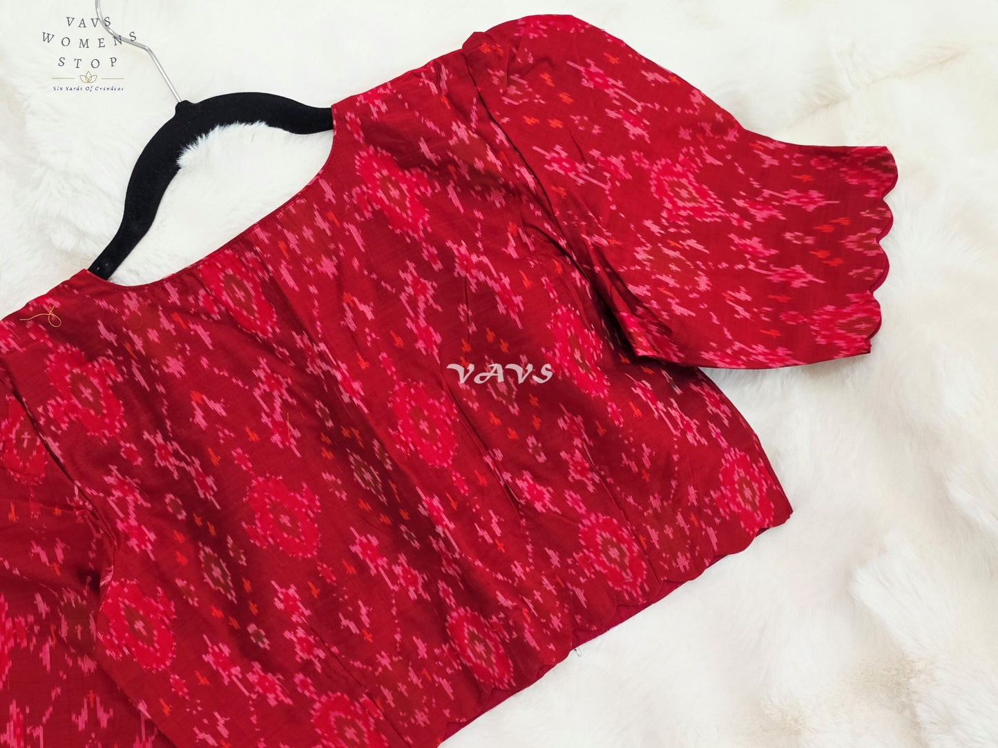 Royal Crimson Ruby & Deep Wine Pure Sico Pochampally Ikat Designer Blouse