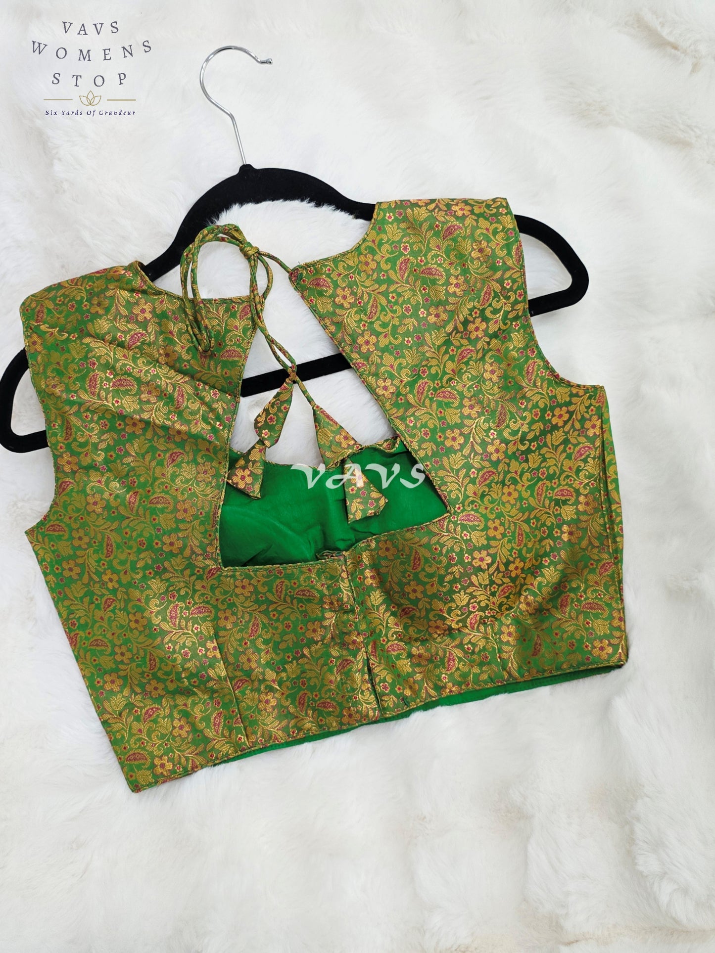 Royal Emerald Green Benarasi Brocade Designer Blouse with Antique Gold Floral Paisley Weave