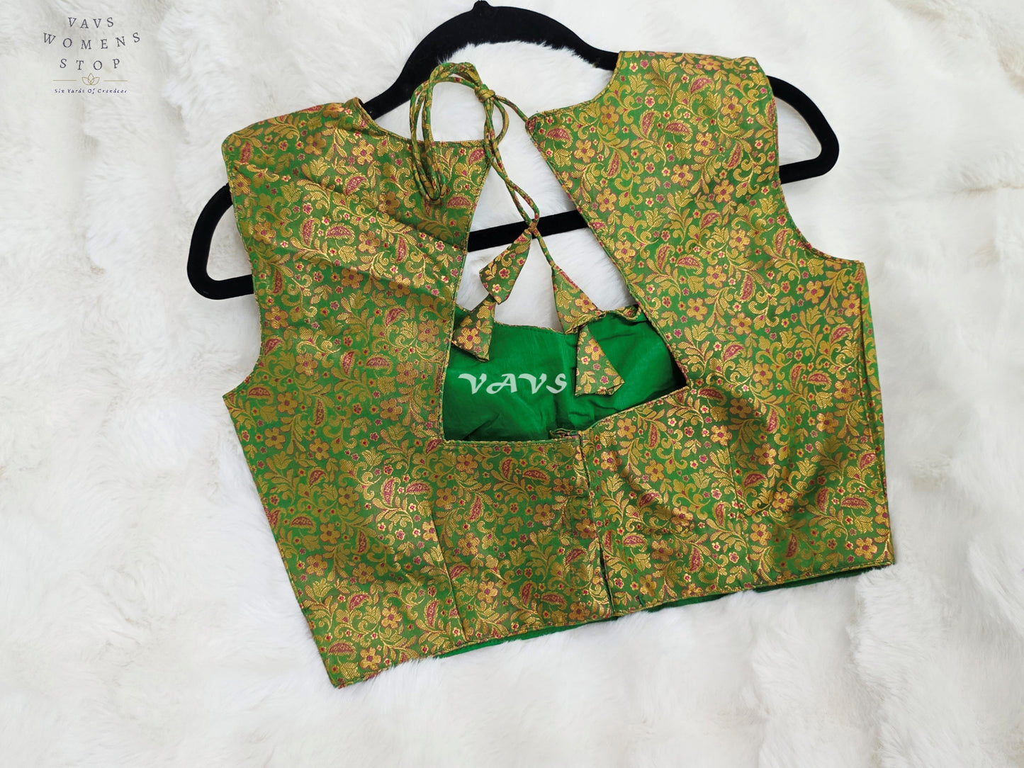 Royal Emerald Green Benarasi Brocade Designer Blouse with Antique Gold Floral Paisley Weave