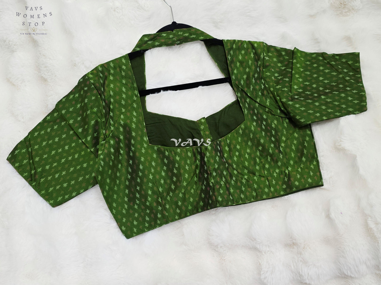 Royal Emerald Forest Green Pure Sico Pochampally Ikat Designer Blouse