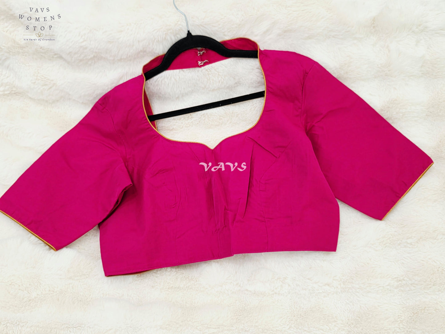 Regal Rani Fuchsia Pink Jasmine Silk Stitched Saree Blouse | Size 40-46