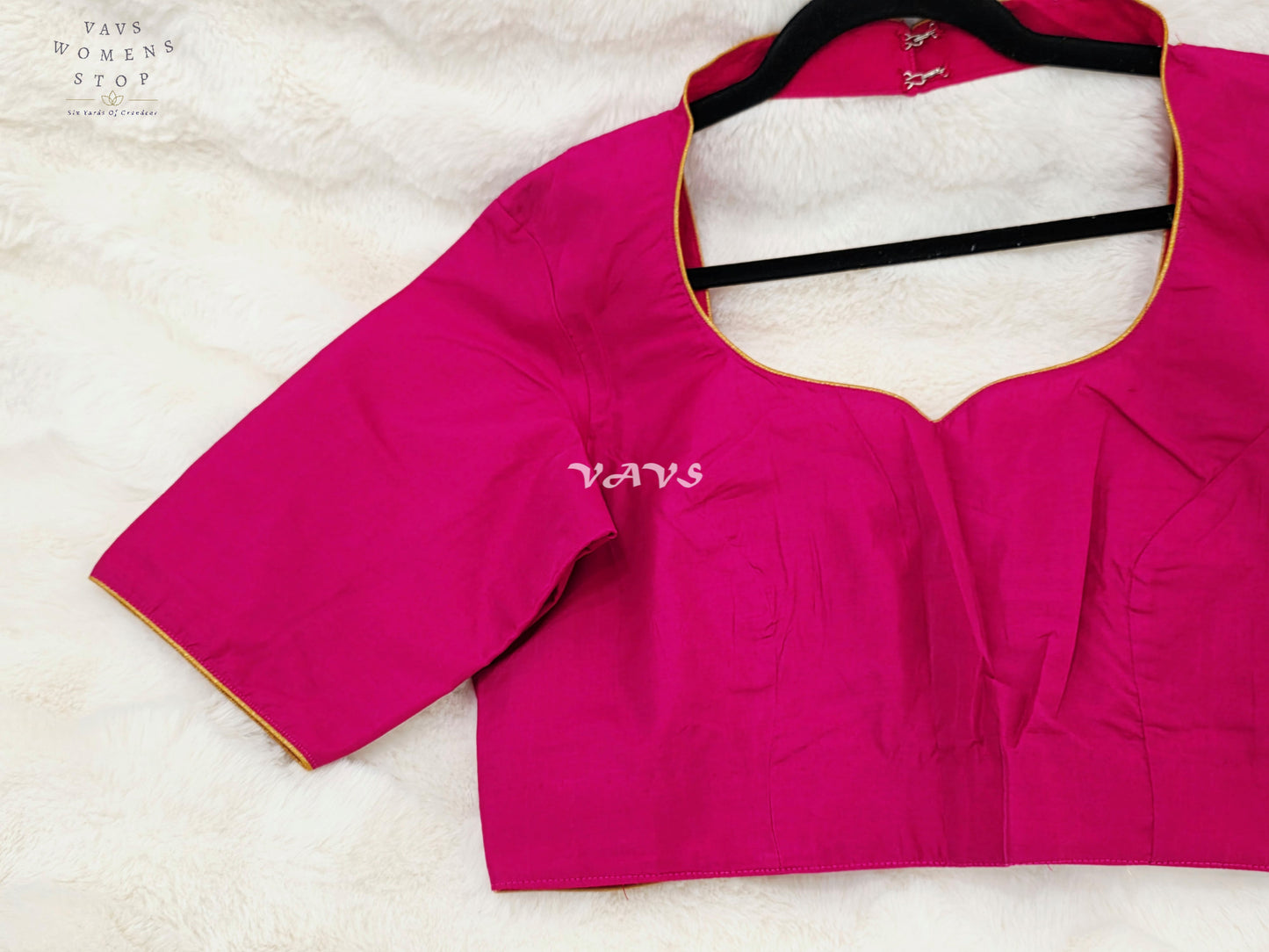 Regal Rani Fuchsia Pink Jasmine Silk Stitched Saree Blouse | Size 40-46