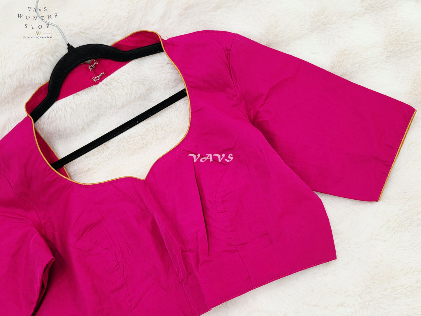 Regal Rani Fuchsia Pink Jasmine Silk Stitched Saree Blouse | Size 40-46