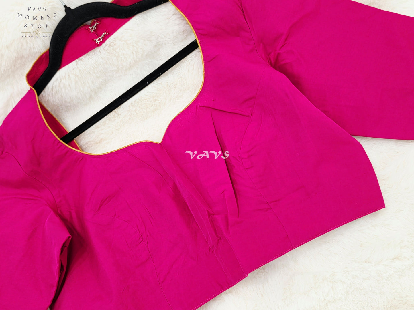 Regal Rani Fuchsia Pink Jasmine Silk Stitched Saree Blouse | Size 40-46