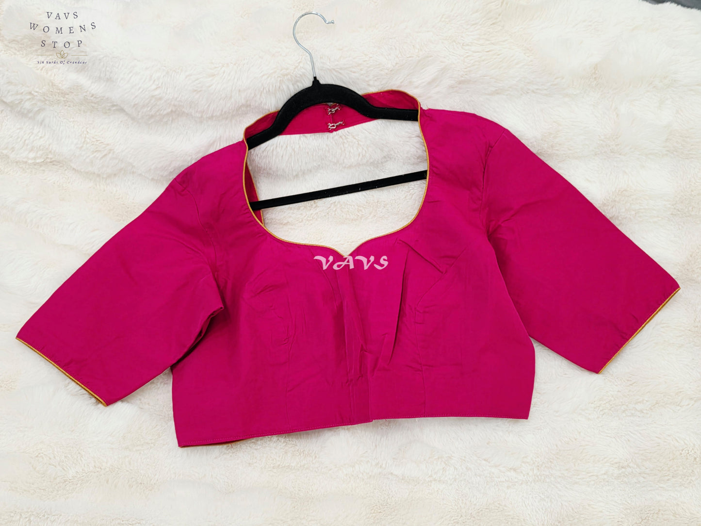 Regal Rani Fuchsia Pink Jasmine Silk Stitched Saree Blouse | Size 40-46