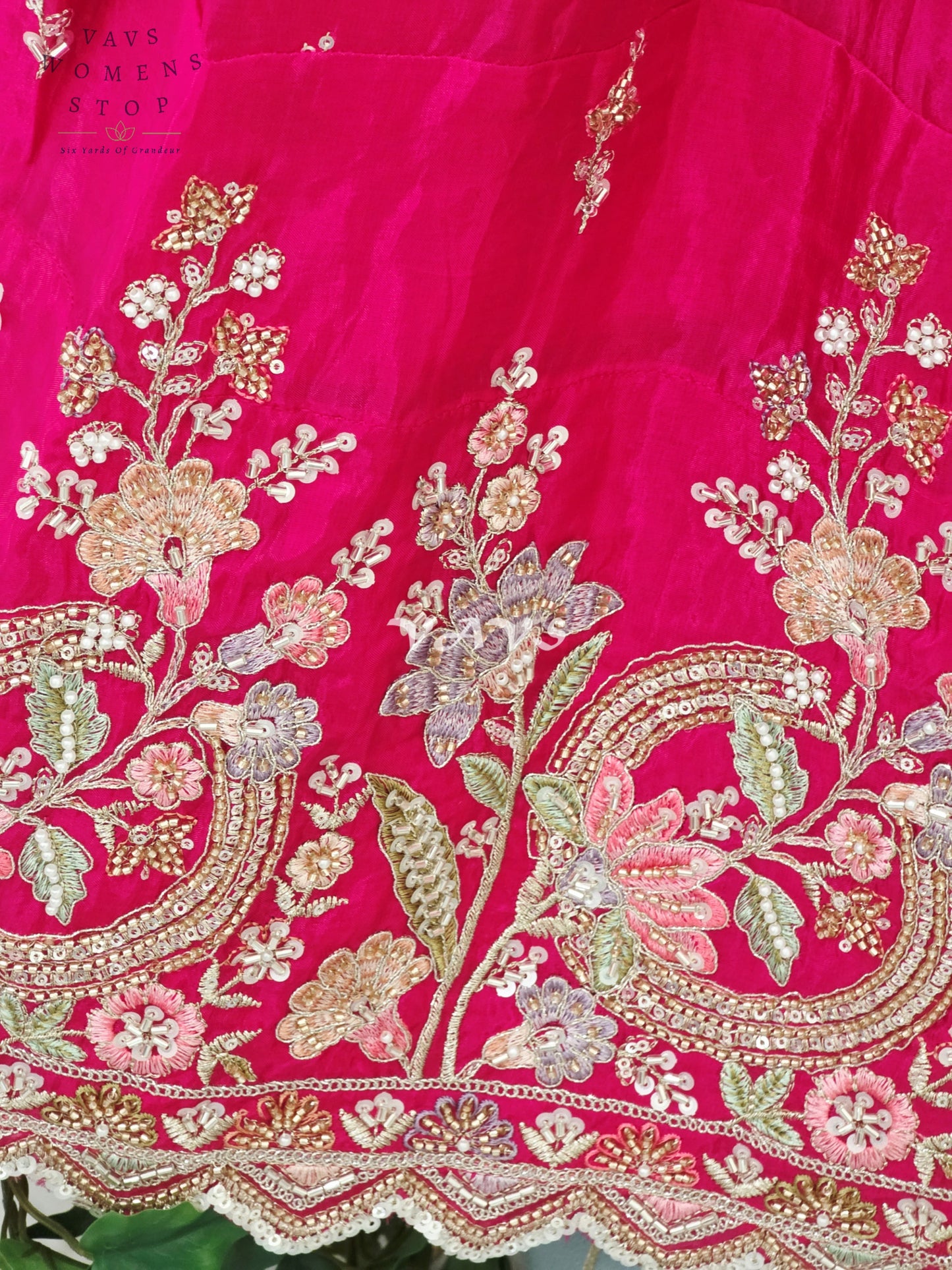 Regal Rani Pink & Lavender Mist Munga Crepe Silk Designer Embroidered Lehenga Half Saree Set with Stitched Blouse Size 36-42