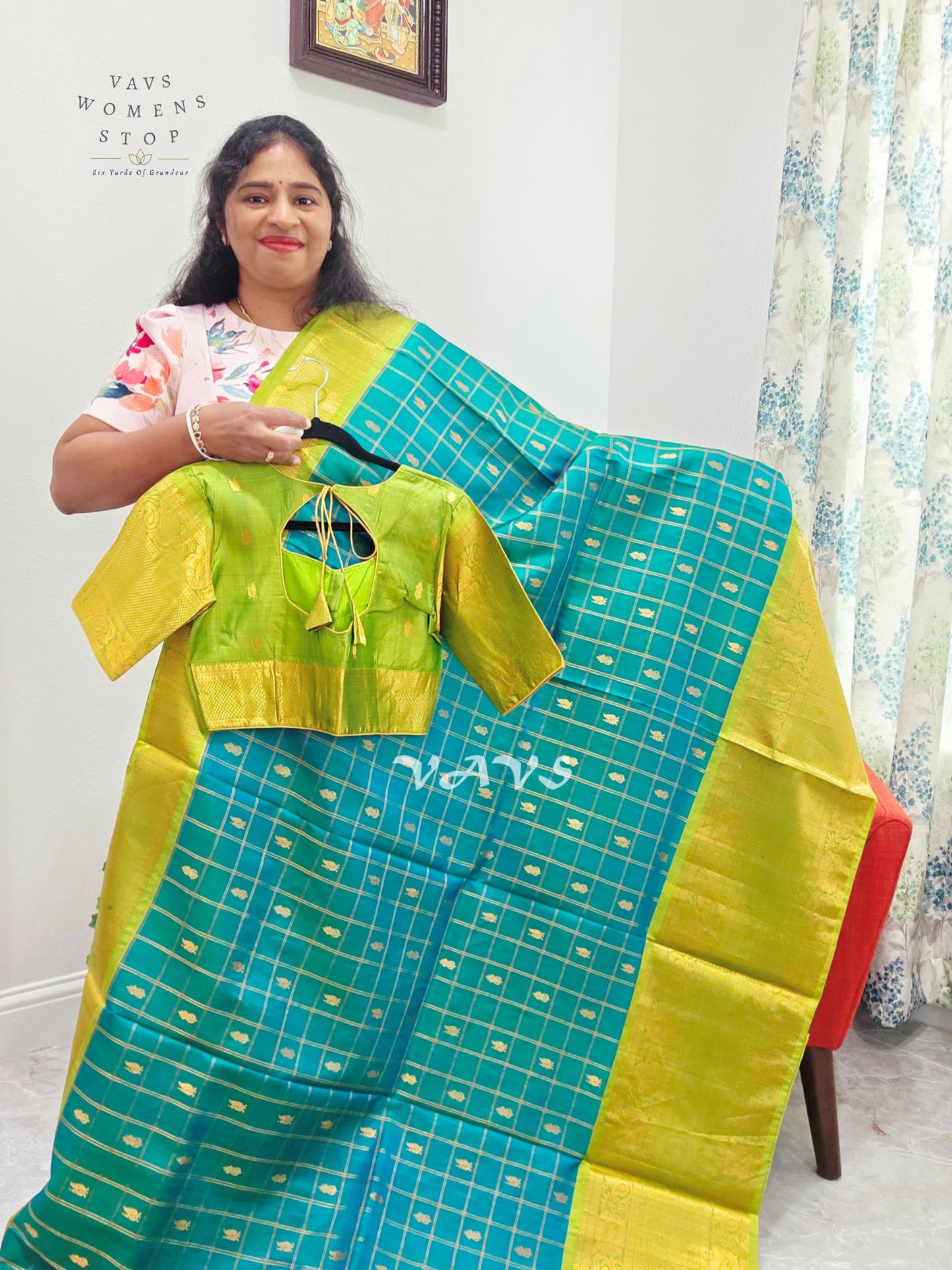 Pure Gadwal Handwoven Silk Saree With Stitched Blouse