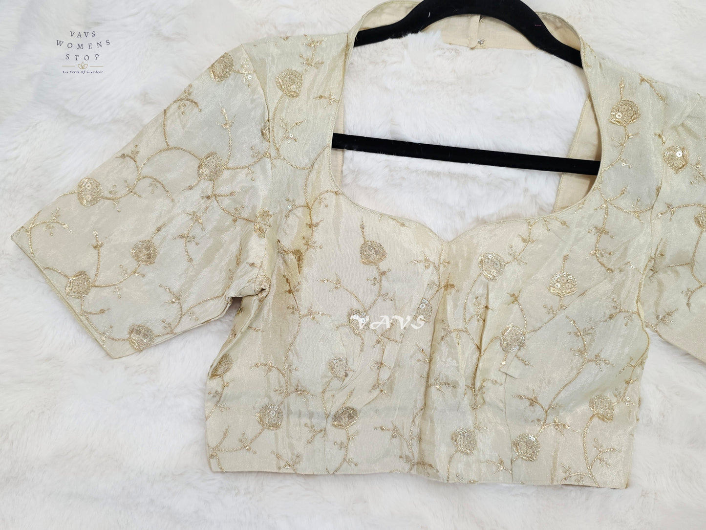 Moonlit Ivory Tissue Floral Sequin Blouse | Size 36–42