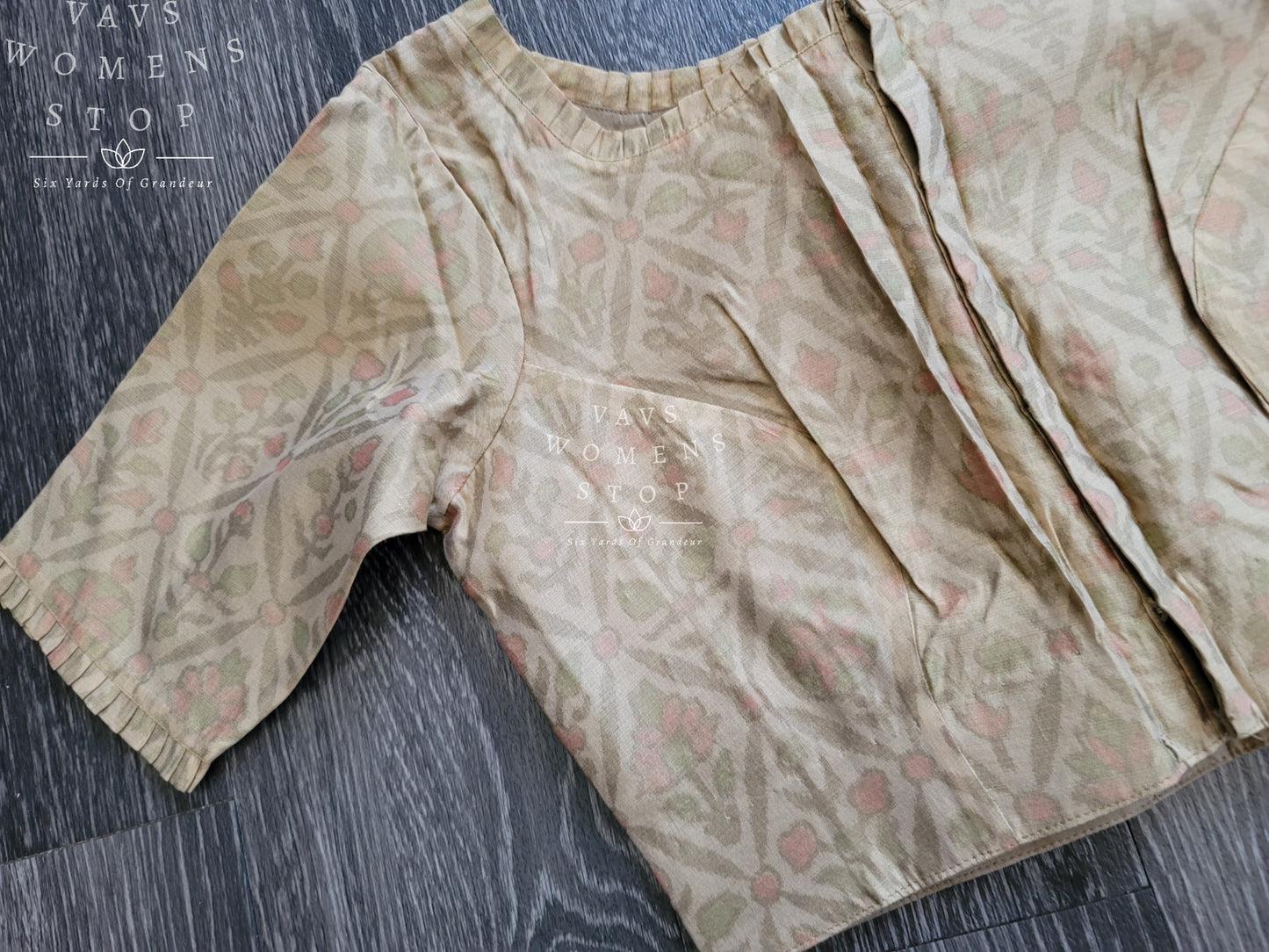 Ikkat Design On soft chanderi cotton blouse