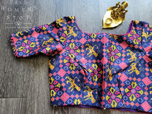 Patola Print Tussar Silk Blouse