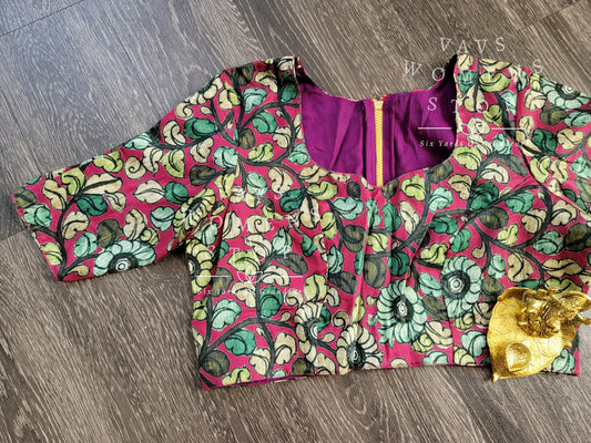 Pure Chanderi Kalamkari Blouse