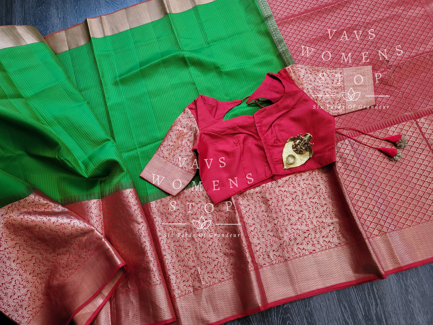 Pure Kanchi Soft Silk Designer Saree - Blouse