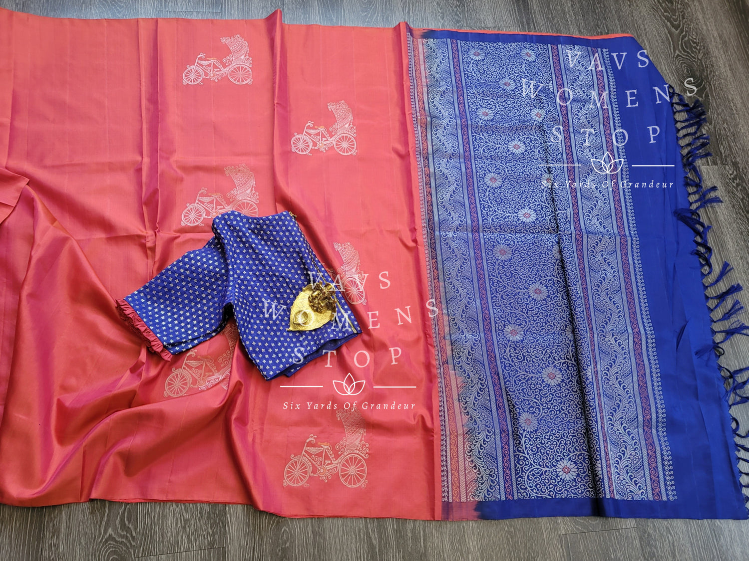 Shop Purple Borderless Kanjeevaram Silk Saree Online - Tulsi Weaves