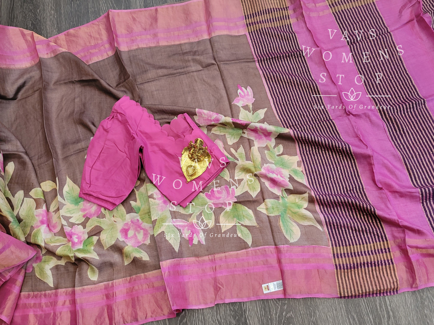 Pure Gachi Tussar Digital Print Saree - Blouse