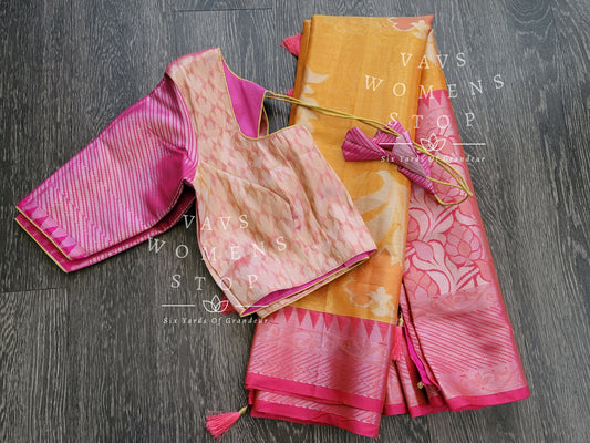 Soft Warm Tissue Silk Saree - Blouse