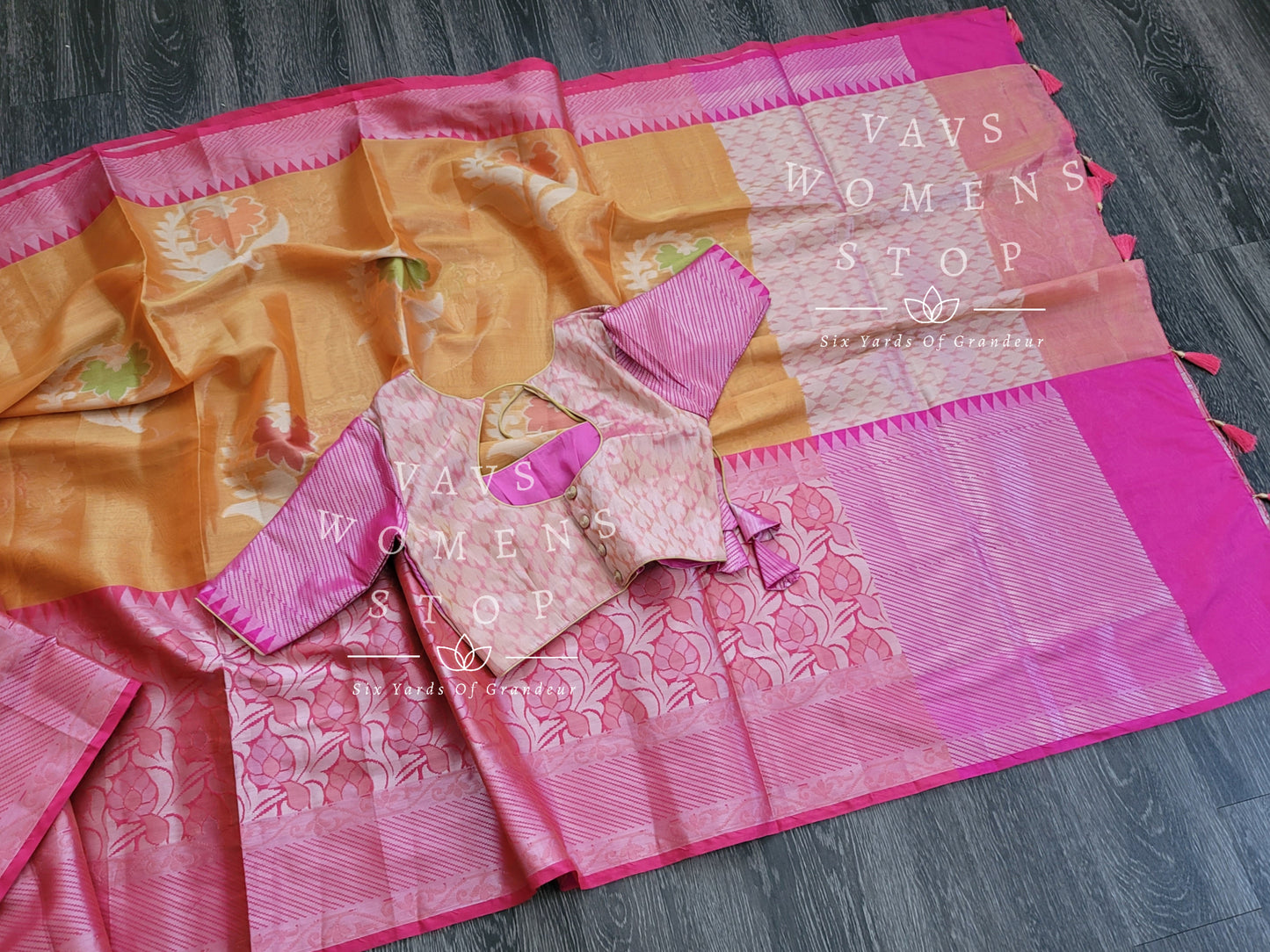 Soft Warm Tissue Silk Saree - Blouse