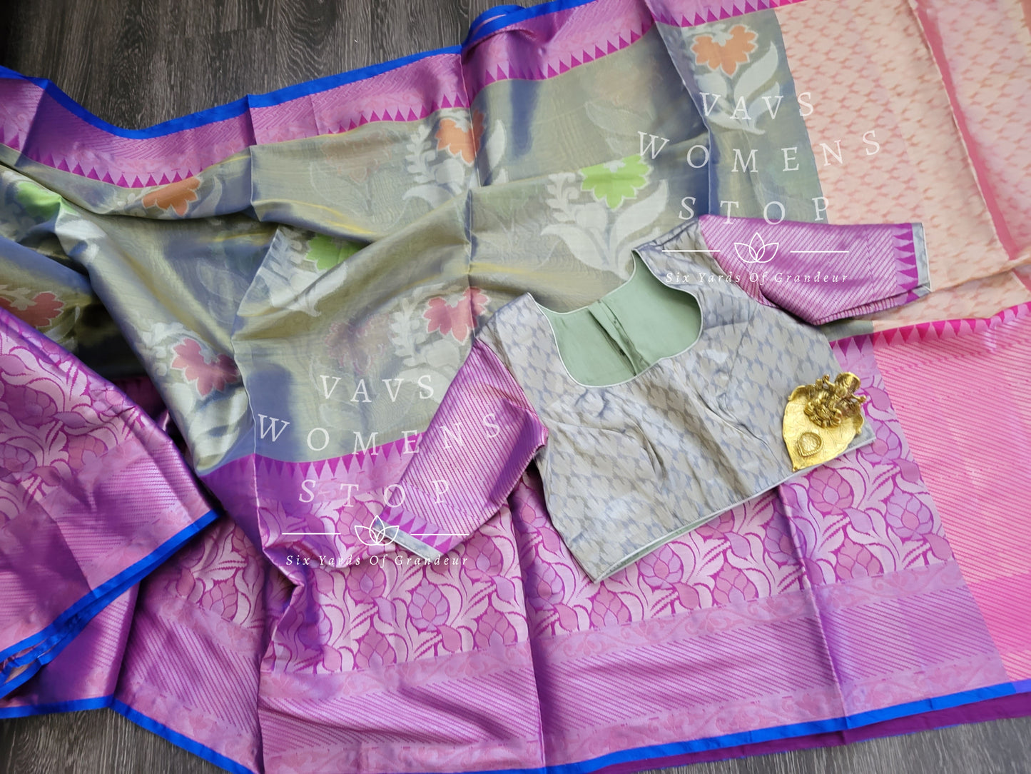 Soft Warm Tissue Silk Saree - Blouse