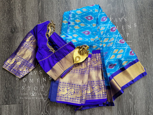 Pure Kuppadam Pattu Silk Cotton Pochampally Design Saree - Blouse
