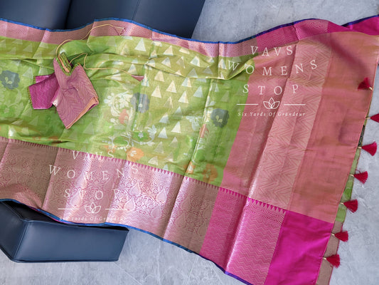 Soft Warm Tissue Silk Saree - Blouse