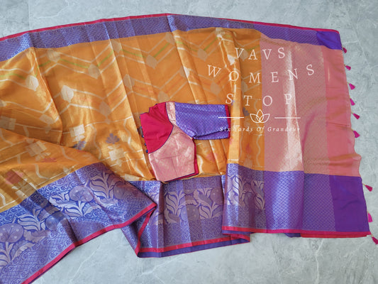 Soft Warm Tissue Silk Saree - Blouse