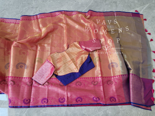 Soft Warm Tissue Silk Saree - Blouse