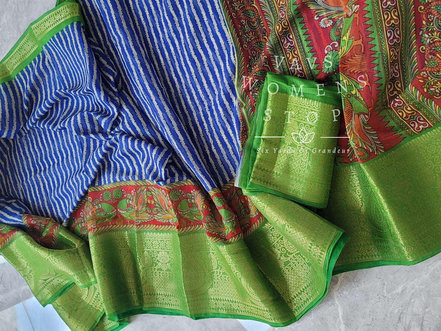 Leheriya Prints Linen Cotton Saree