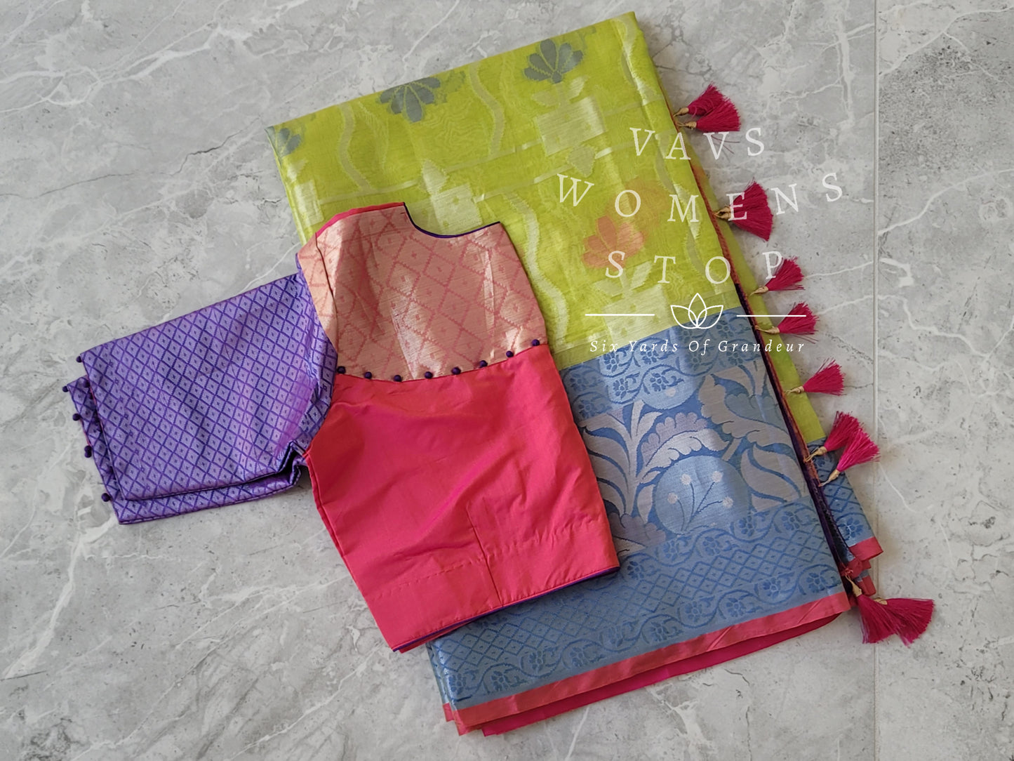 Soft Warm Tissue Silk Saree - Blouse