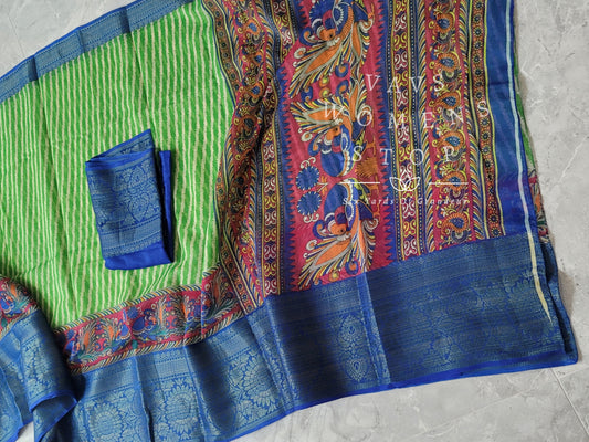 Leheriya Prints Linen Cotton Saree