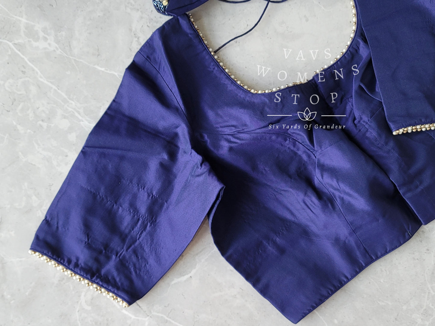 Navyblue Plain Silk Blouse