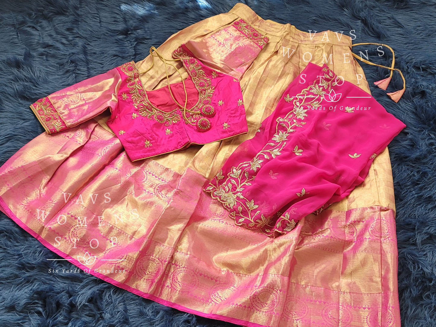 Pure Kanchi Silk Traditional Half Saree Set