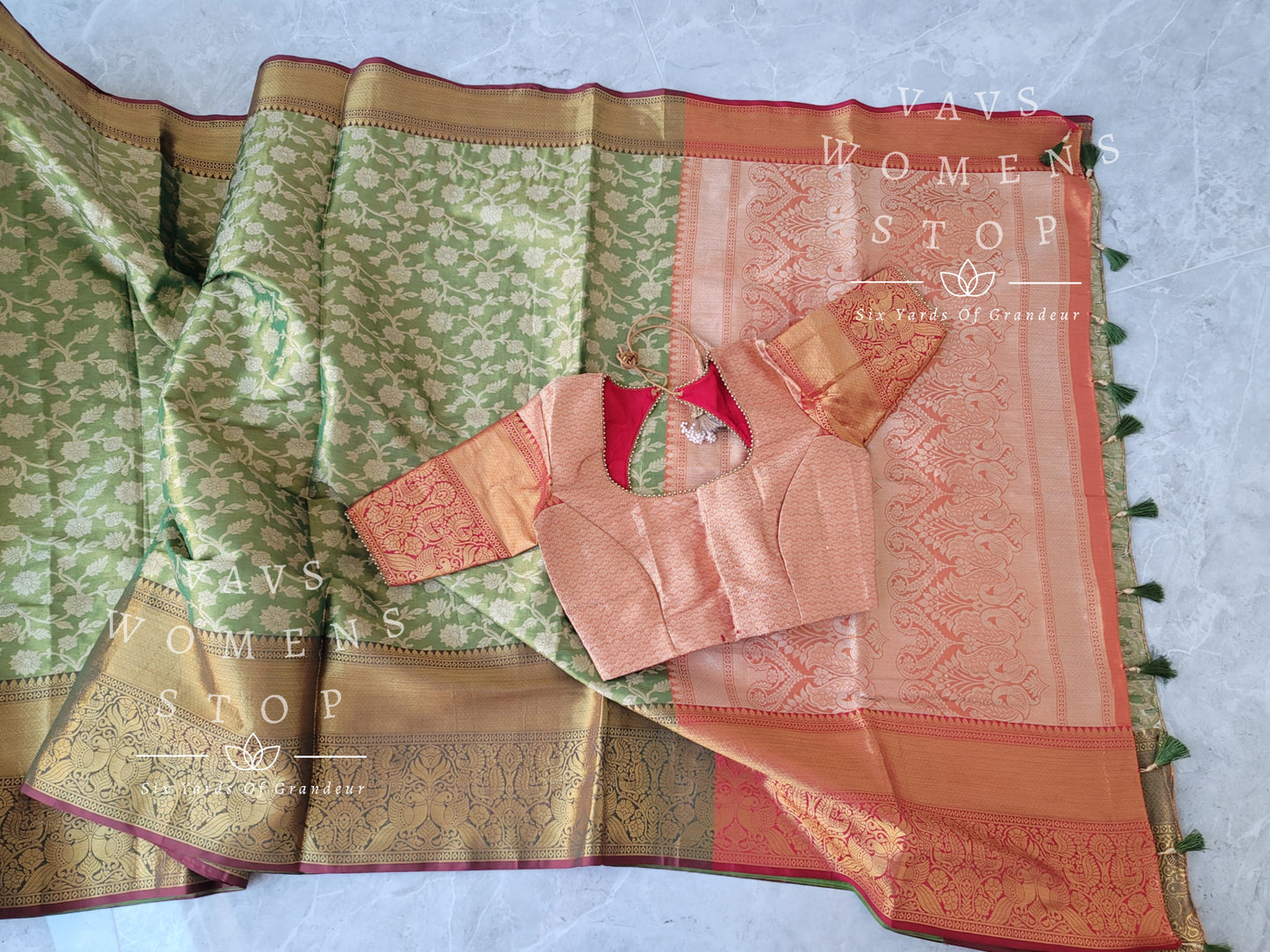 Soft Benarasi Tissue Silk Saree - Blouse