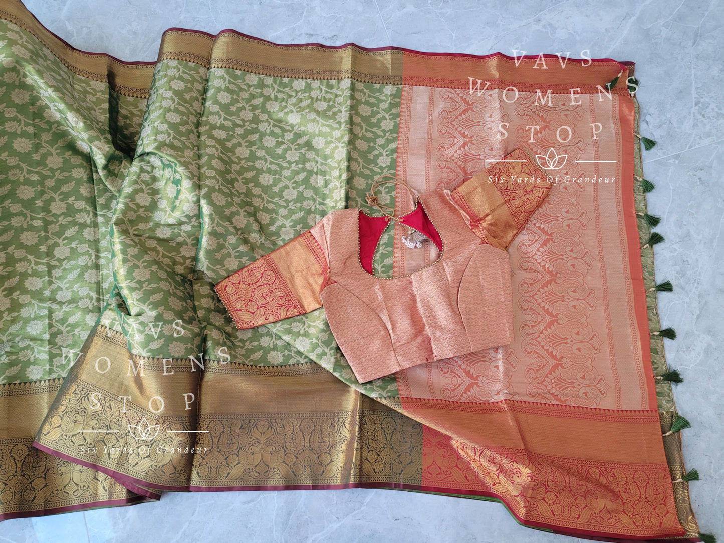 Soft Benarasi Tissue Silk Saree - Blouse