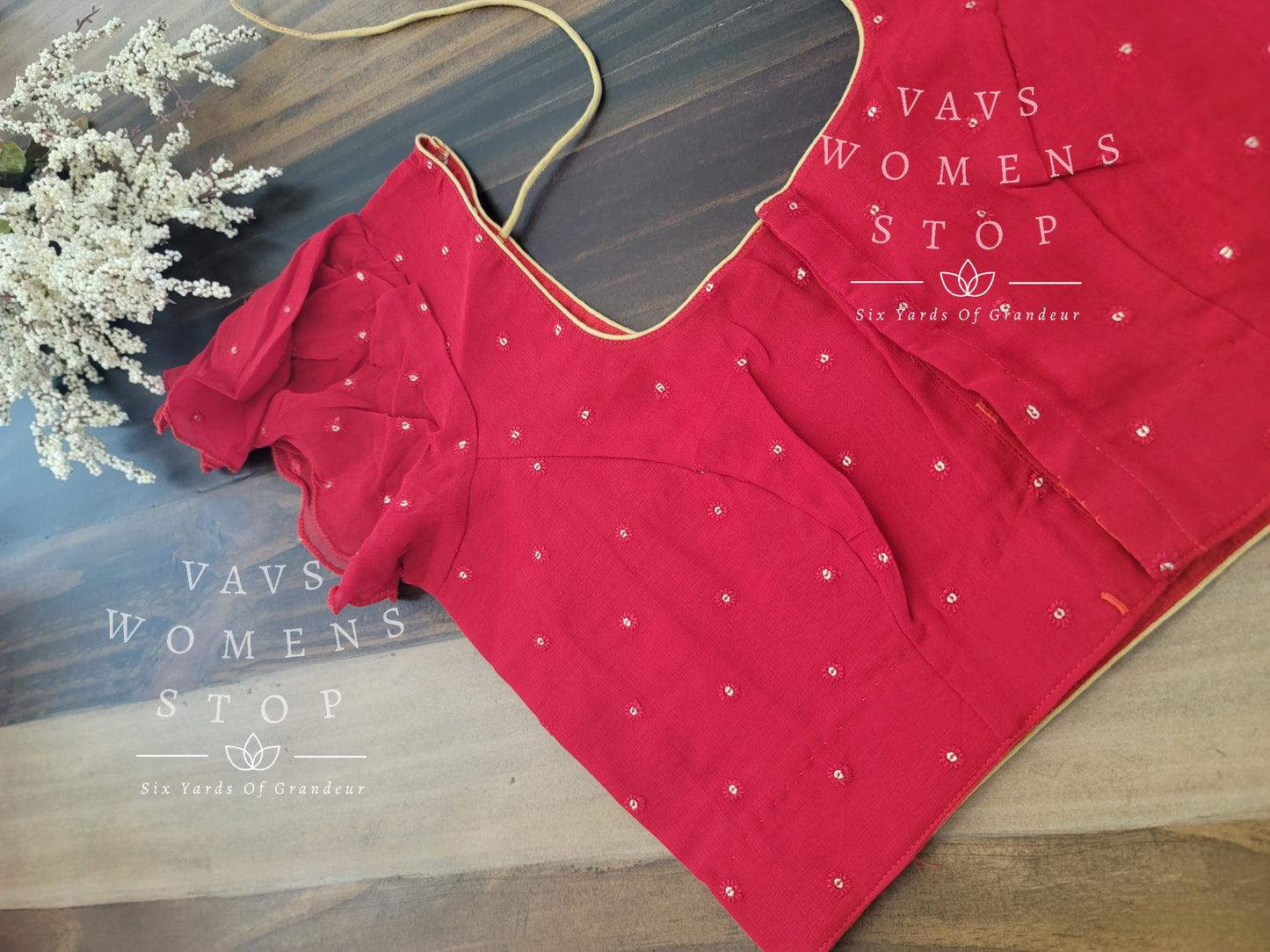 Red sequins blouse