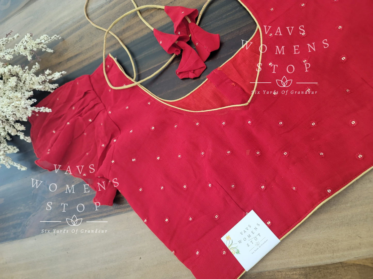 Red sequins blouse