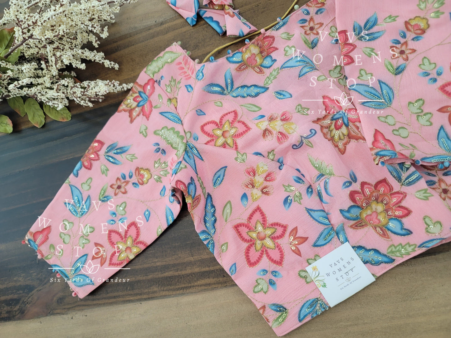 Chinon chiffon embroidery blouse