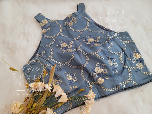 Designer Net Sleeveless Blouse