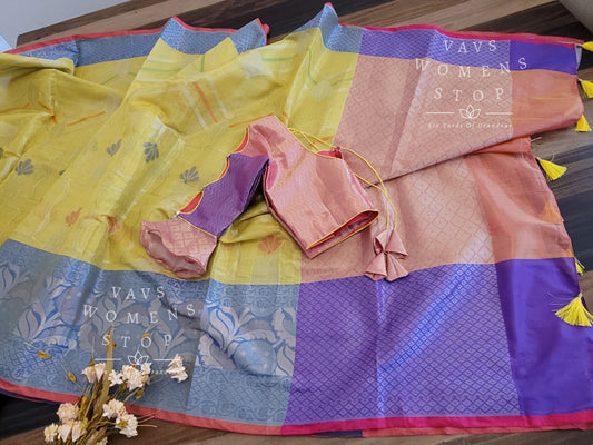 Soft Warm Tissue Silk Saree - Blouse