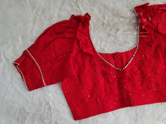 Pure Chinon Chiffon Sequins Blouse