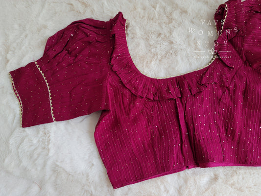 Pure Chinon Chiffon Sequins Blouse