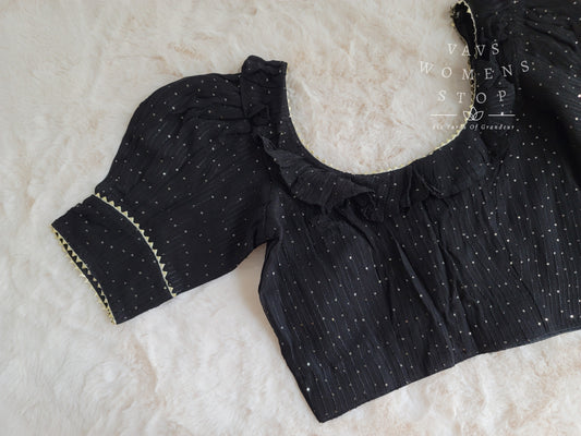 Pure Chinon Chiffon Sequins Blouse
