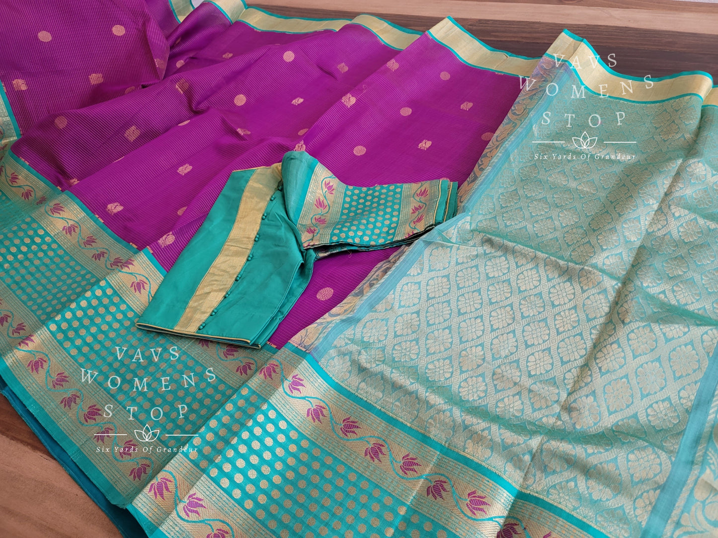 Pure Kuppadam Pattu Tissue Silk Cotton Saree - Blouse
