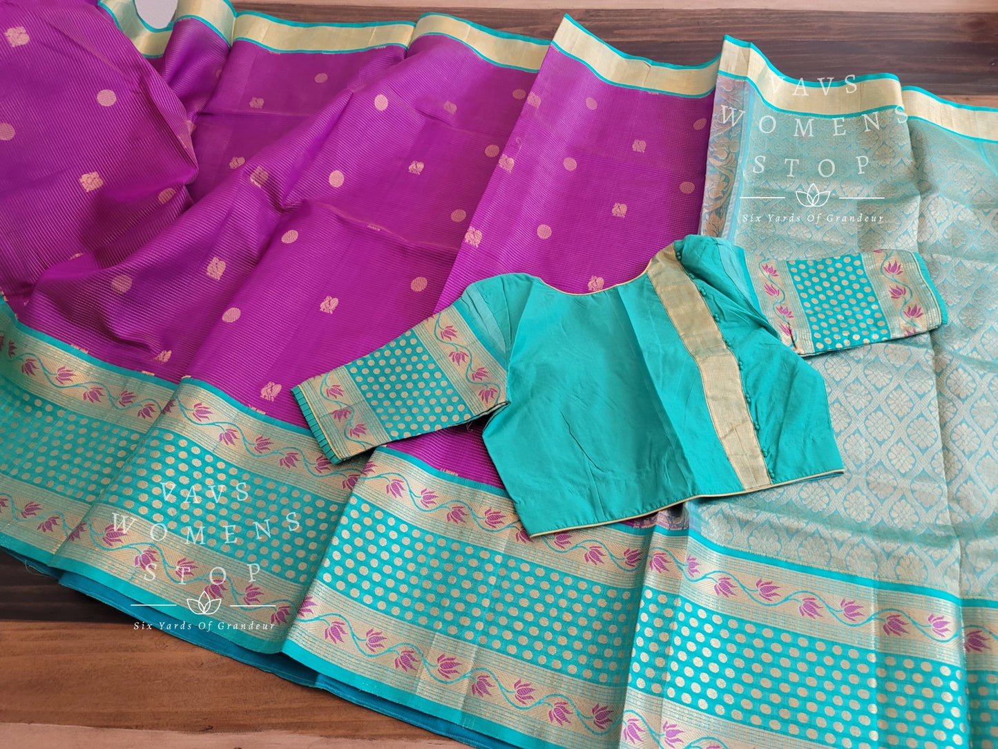 Pure Kuppadam Pattu Tissue Silk Cotton Saree - Blouse