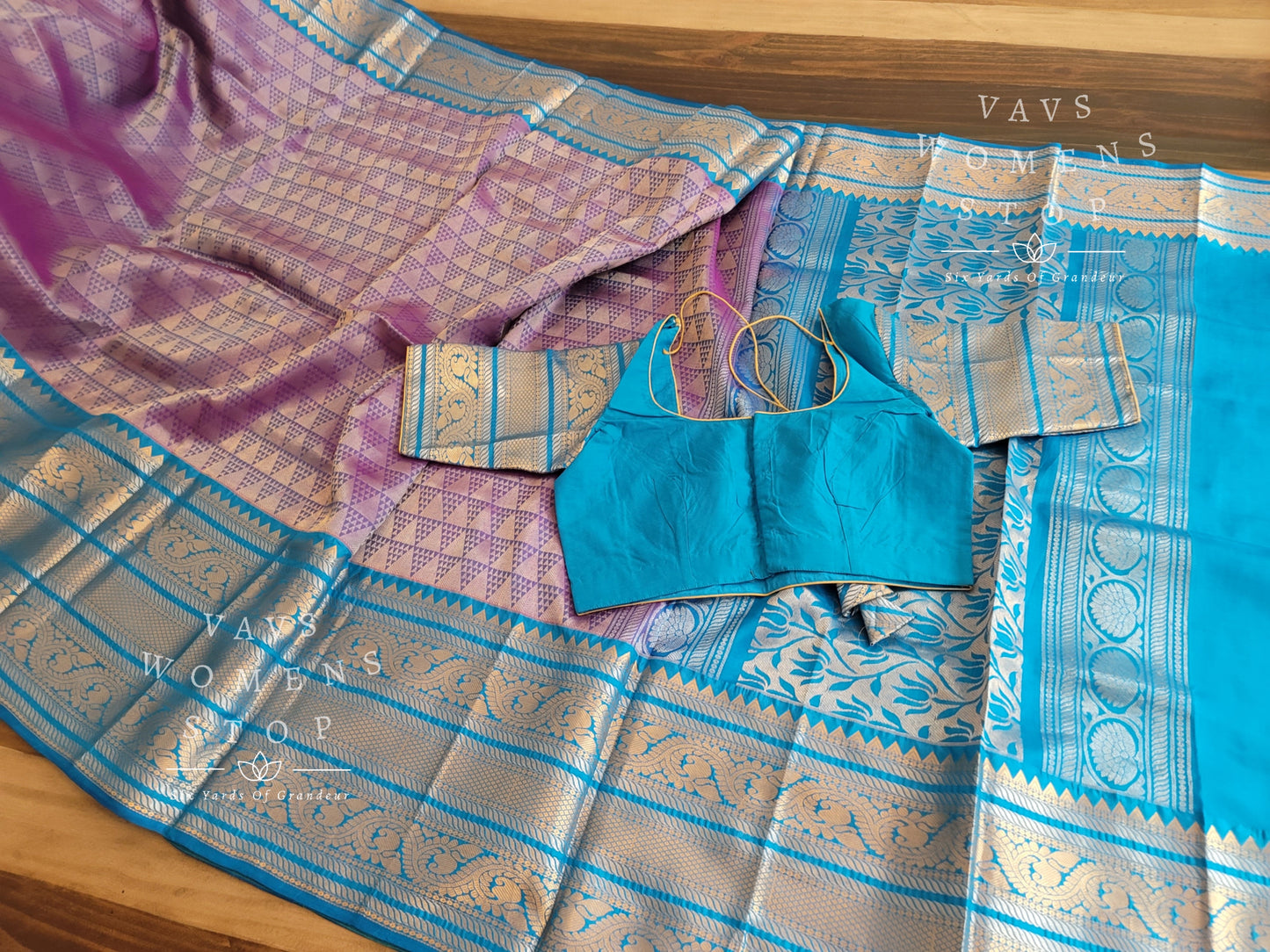 Pure Kuppadam Handloom Kanchi Border Allover Weaving Designer Saree - Blouse