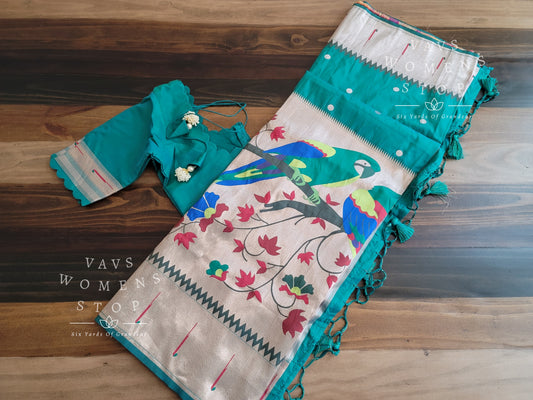 Benarasi Paithani Soft Silk Saree - Blouse