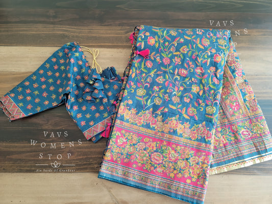 Kani Silk Kashmiri Weaving Saree - Blouse