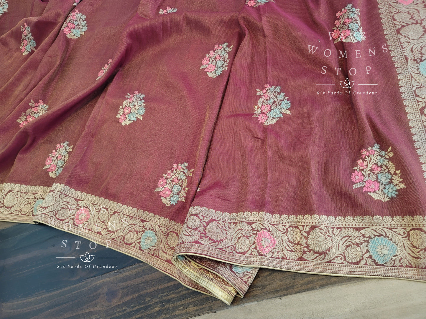 Designer Munga Silk Tissue Saree - Rawsilk Blouse